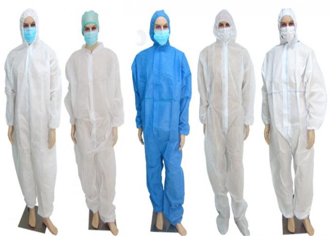 PE Coated PP Disposable Coverall Suit Breathable For Hospital / Clinic / Health Center