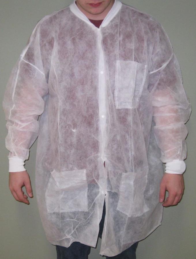 Long Sleeve Non Woven Disposable Lab Coats Fluid Repellent For Children