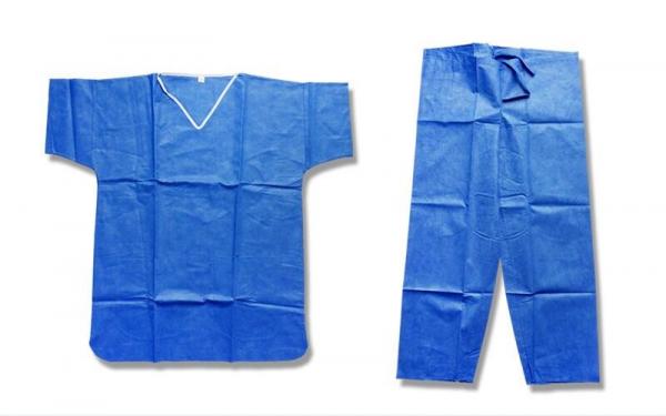 Short Sleeve Disposable Protective Gowns , Breathable Disposable Surgical Scrubs
