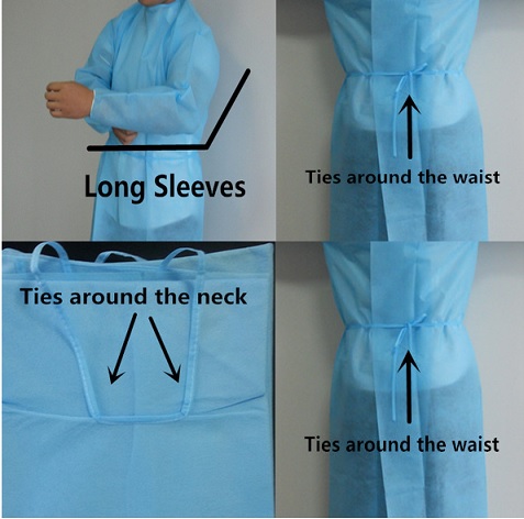 Soft Disposable Isolation Gown For Particle / Alcohol / Blood Preventing