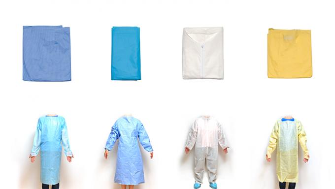 Yellow SBPP Disposable Isolation Gown for Hospital Use