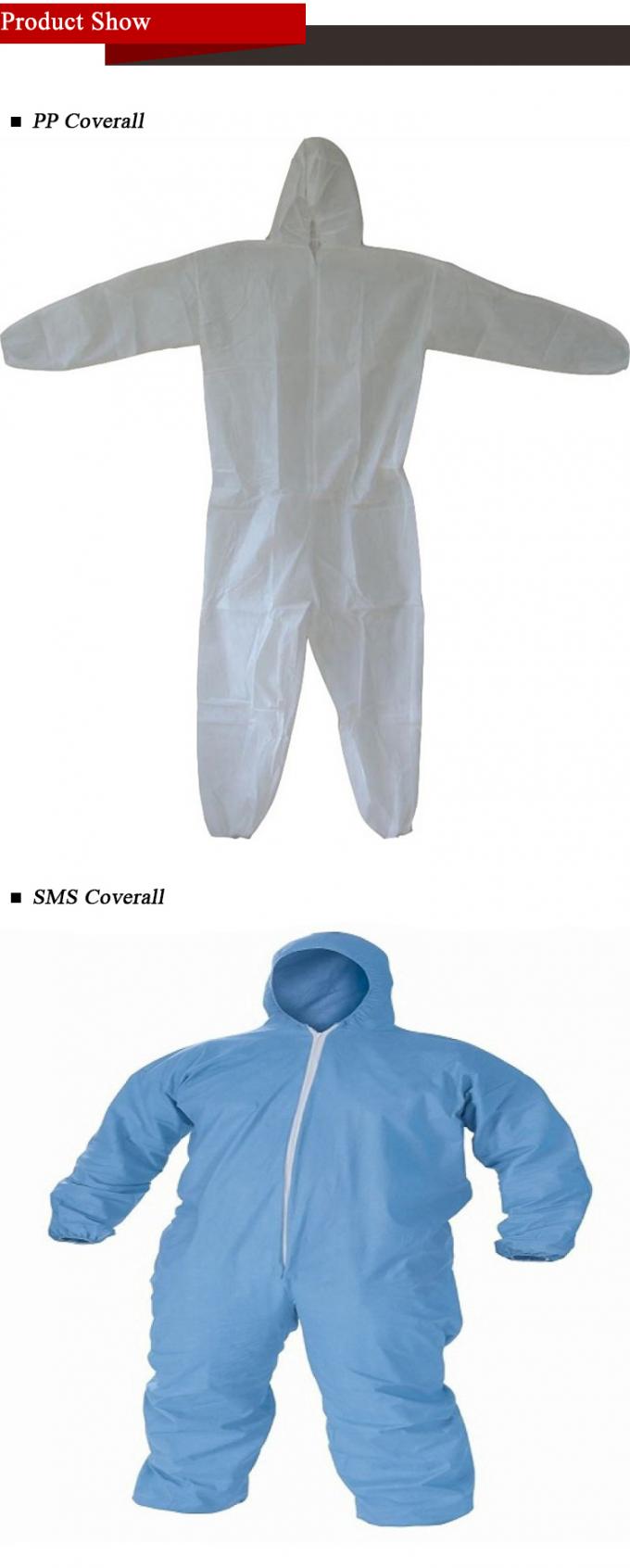 Latex Free Disposable Coverall Suit Fluid Resistant For Clinic / Medical Laboratory