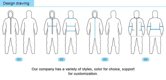 Free sample Industry safety protective disposable nonwoven SMS coveralls with hood