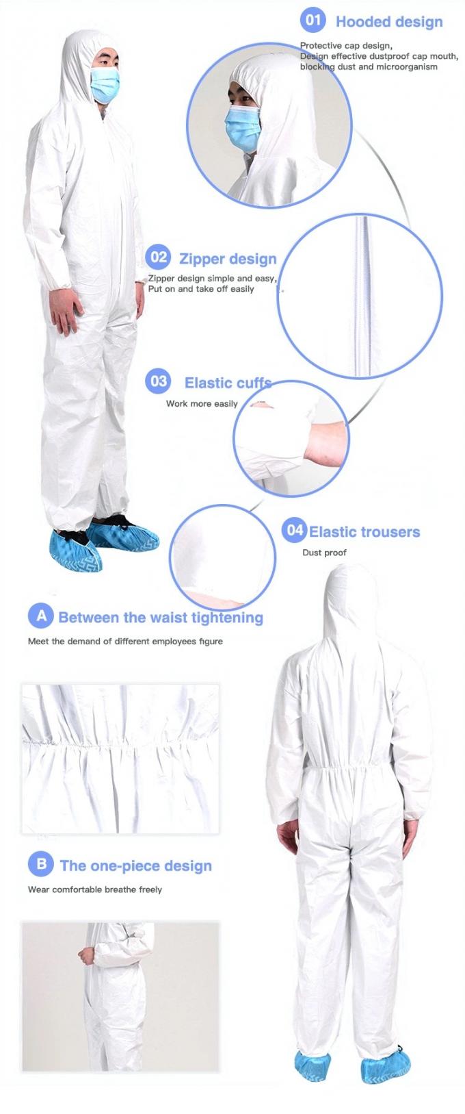 25G PP Disposable Protective Coverall With Reinforced Sleeves And Chest