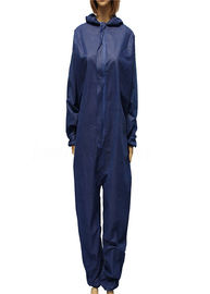 Non Irritating Disposable Coverall Suit Blood Repellent With Front Zipper
