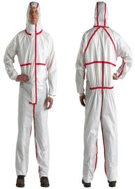 Microporous Film Laminated SF Disposable Boiler Suits With Red Stripe