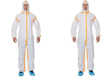Soft Disposable Coverall Suit For Virus Invading CAT 3 Type 3 / 4 / 5 / 6