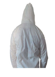 Fluid Resistant Disposable Coverall Suit With Elastic Hood / Cuff / Waist / Ankle