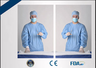 Eco Friendly Disposable Non Woven Isolation Gown With Fluid Resistance
