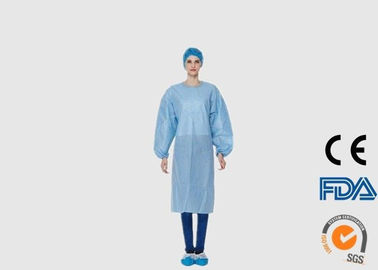 40G SMS Disposable Protective Wear , Blood Proof Blue Surgical Gown