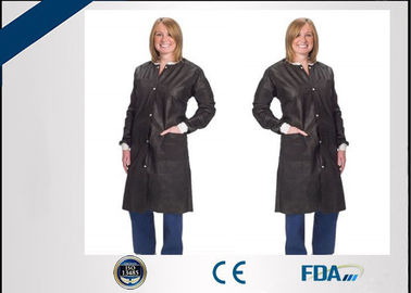 Latex Free Disposable Lab Coats , Anti Static Non Woven Clean Room Lab Coats