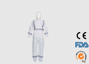Type 5 6 Disposable PPE Coveralls With Elastic Wrist / Waist / Ankle