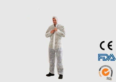 Comfortable Disposable PPE Coveralls , Hooded Disposable Painting Jumpsuit
