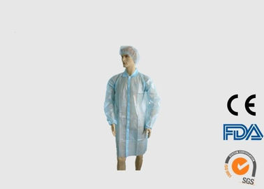 China Waterproof Disposable Laboratory Coats Light Blue Color With Elastic Wrist company