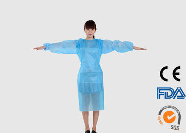 Non Woven Disposable Medical Gowns Blue Color For Cross Infection Preventing