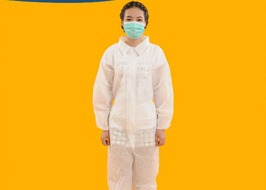 Non Woven Disposable Waterproof Coveralls Anti Bacterial With Collar