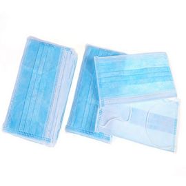 Blue Color Disposable Face Mask Weight 25 + 25 + 25gsm Respiratory Protection
