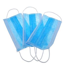 Blue Color Disposable Face Mask Weight 25 + 25 + 25gsm Respiratory Protection