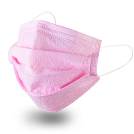 Fluid Resistant Pink Disposable Mask , Custom Surgical Mask Windproof Keep Warm