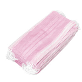 Fluid Resistant Pink Disposable Mask , Custom Surgical Mask Windproof Keep Warm
