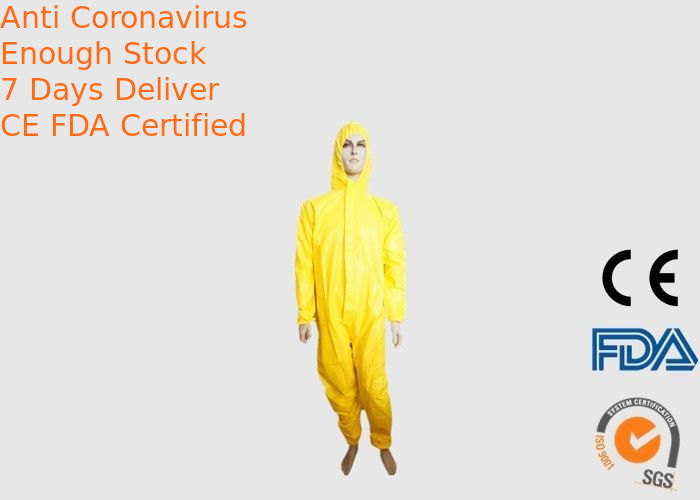 Lightweight Disposable Protective Clothing Yellow Color For Pesticide Spraying