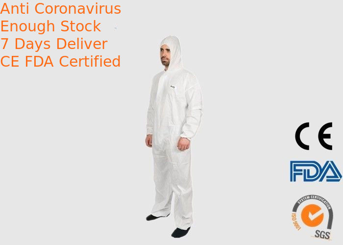 Durable Flame Retardant Disposable Coveralls Type 5 6 For Asbestos Removal