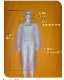 Unisex Disposable Plastic Gowns , Comfortable Disposable Plastic Raincoat