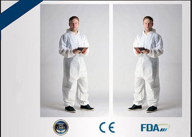 China Non Woven Disposable Protective Coveralls , Disposable Microporous Coverall factory