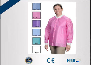 China Eco Friendly Disposable Lab Coats , Sterile Disposable Visitor Coats factory