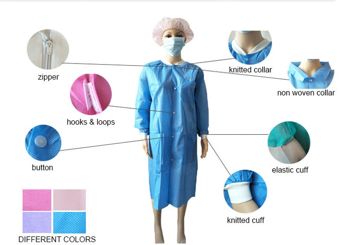 Liquid Proof Disposable Lab Coats Comfortable With Strong Adsorption Ability